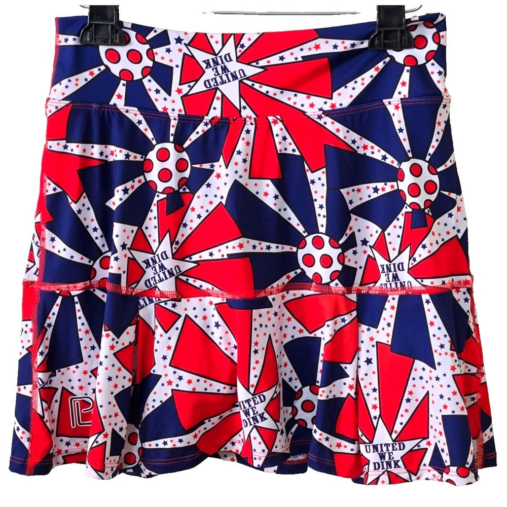 Pickleball Bella Drop Pleat Skort Women's 2 Red/White/Blue NWT